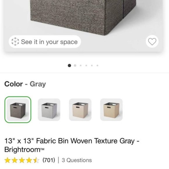 Threshold 13x13 storage cubes- set of 3 - Picture 3 of 4